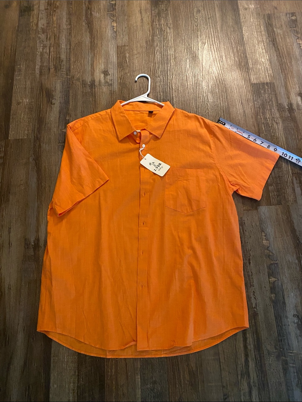 Men's Casual Short-Sleeve Button-Down Shirt - Orange